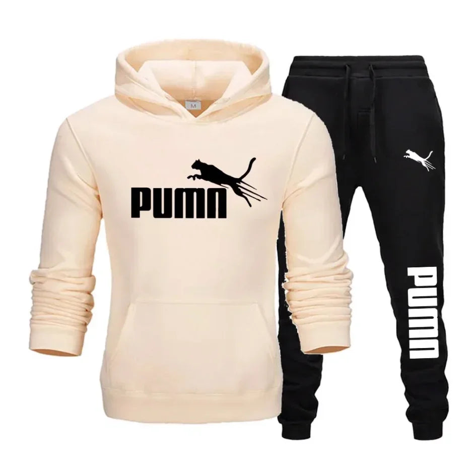 New Fashionable Fitness Jogging Casual Sportswear Set of 2 Pieces, Men's Hooded Sweatshirt and Autumn and Winter Long Pants