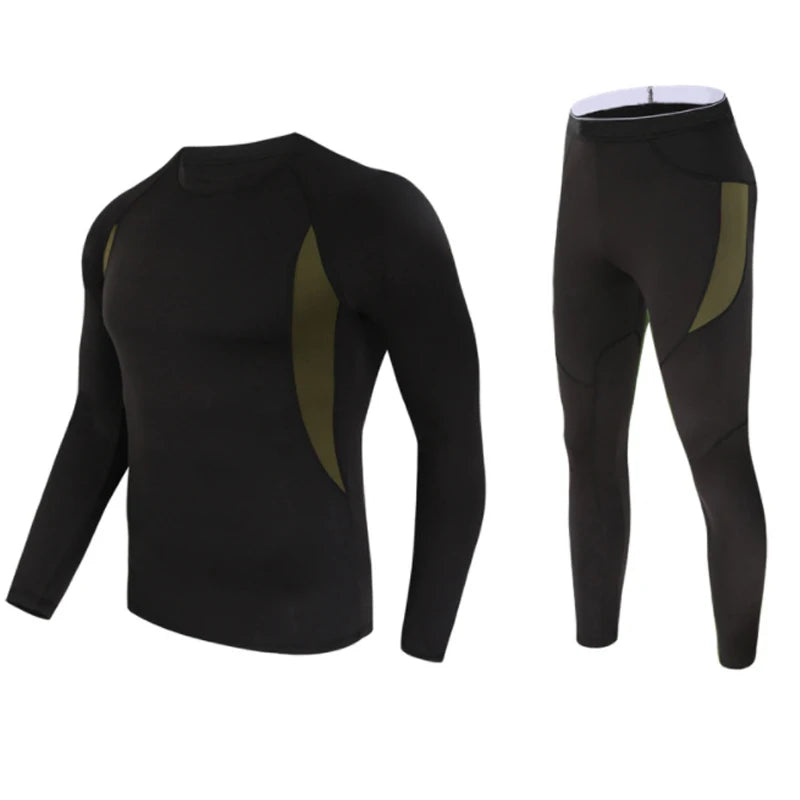 ESDY Fleece Thermal Underwear Men Autumn Winter Warm Long Johns Fitness Sports Compression Breathable Leggins Thermo Tracksuit