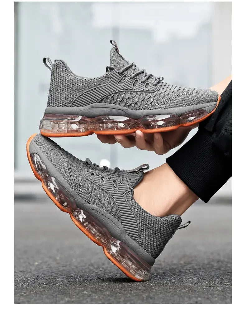 Men's Fashionable Versatile Outdoor Running Shoes Breathable Ultra-light Air Cushion Soft Bottom Sports Shoes Large Size