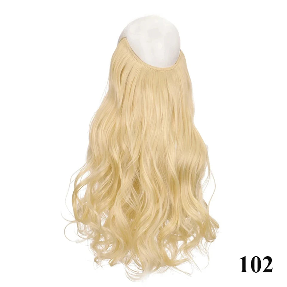 Fish line hair extension piece length (40cm 50cm 60cm) straight hair curly hair daily wear suitable for all women