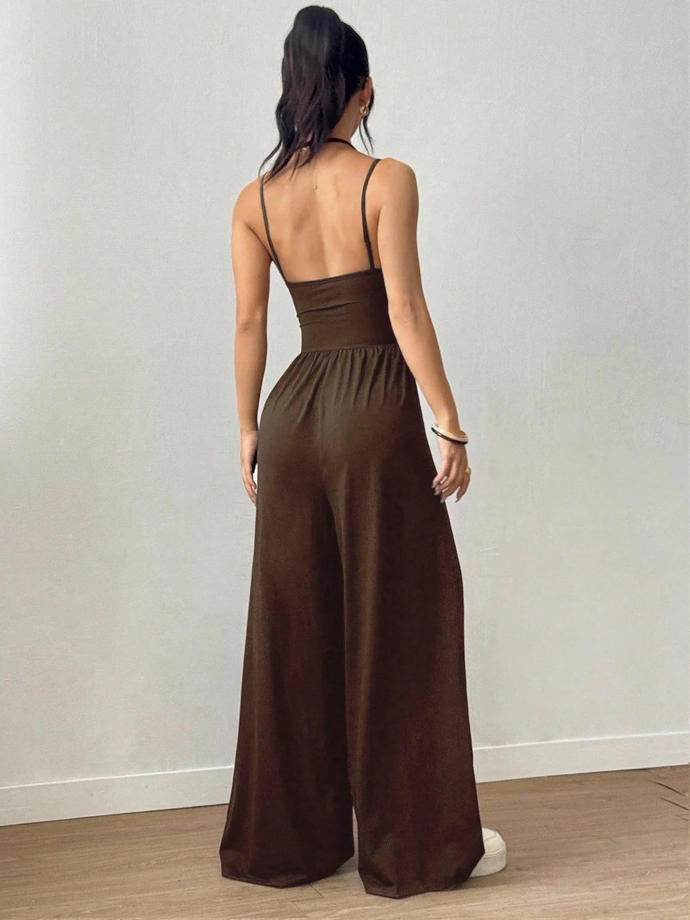 2026 Casual Jumpsuit Simple Style Jumpsuits For Woman Loose Wide Leg Trouser Women's Clothing Home Clothes Sleeveless Sling Silm