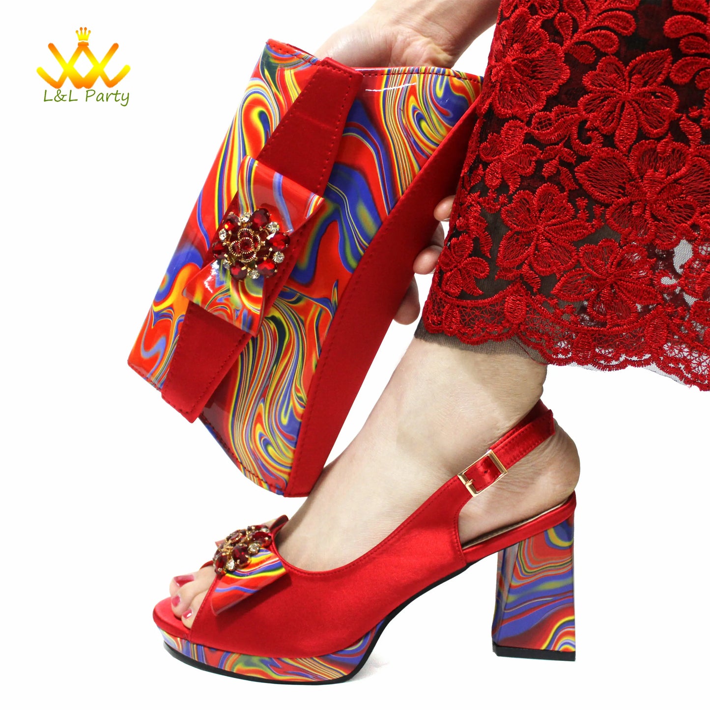 Coffee Color INS Hot Sale New Arrivals 2024 Italian Design Shoes Matching Bag Set Super High Heels Pumps for Garden Party