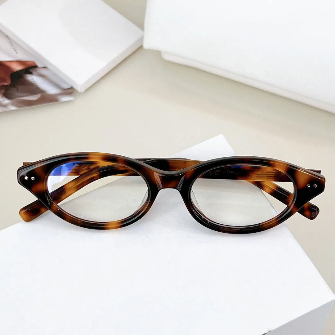 Y2K Retro Oval Frame Glasses Women Leopard Ins Sweet Cool Eyewear Trend Brand Reading Computer Anti Blue Light Eyeglasses BAZAARHUBO