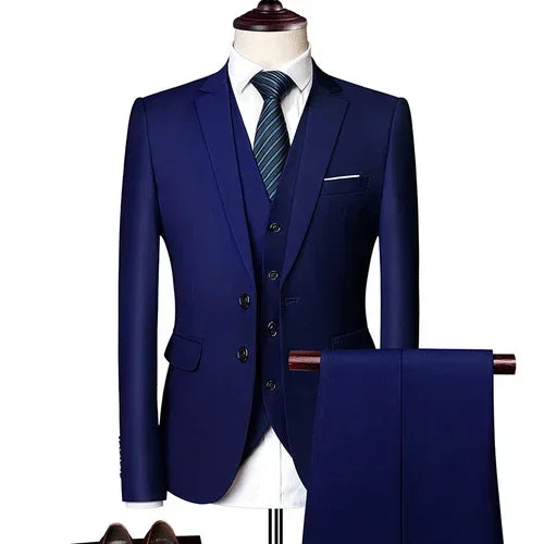 Elegant Suits For Men Wedding 3 Pieces 2 Set  Fashion Classic Full Jackets Vest Pants Blazers Outfit 2024 Formal Costume