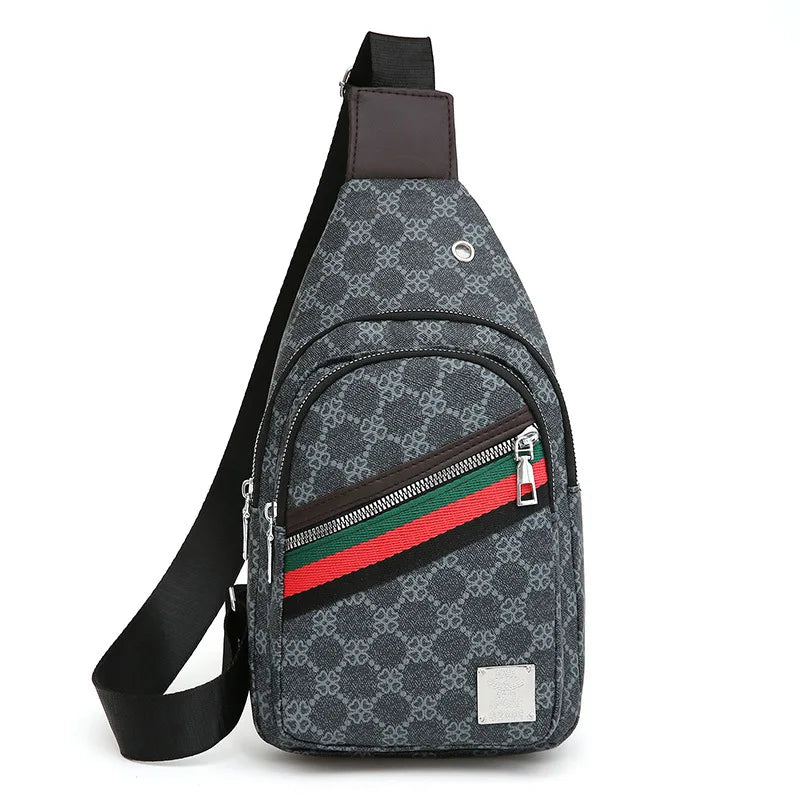 Men's Multifunction Messenger Bag Shoulder Cloth Chest Bags Crossbody Casual  Handbag with Earphone Hole