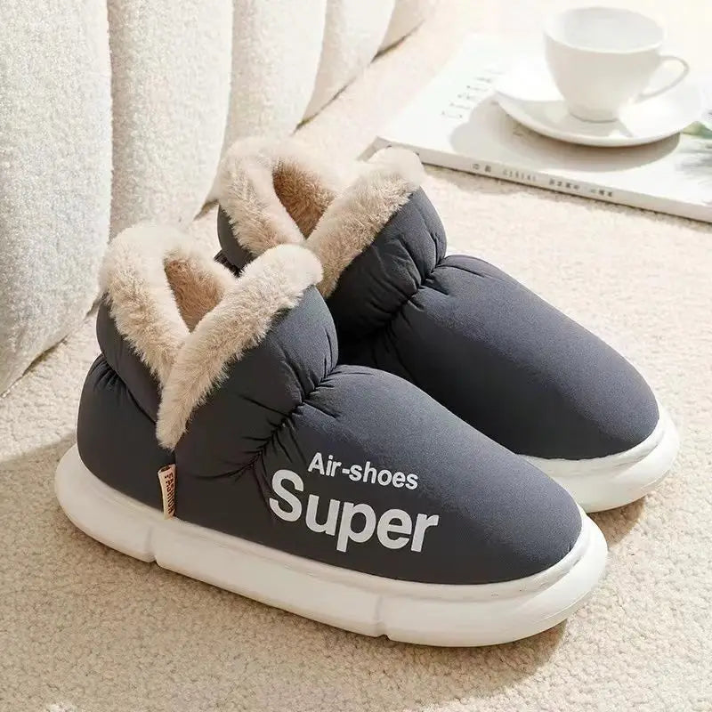 Winter Plush Men Cotton Shoes Warm Plush Men House Slippers Outdoor Soft Non Slip Women's Shoes Casual Furry Men Shoes