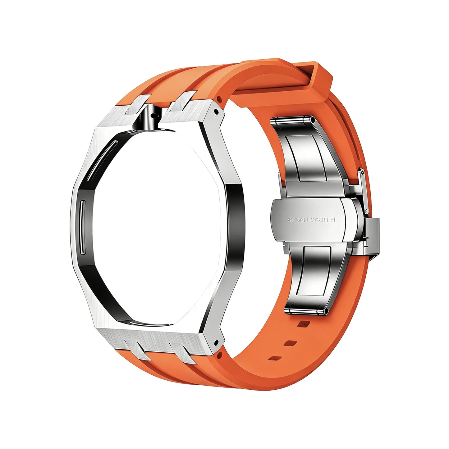 Luxury Stainless Steel Case Silicone Strap Modification Kit for Swatch X AP Royal POP Pocket Watch Transformation Wristwatch