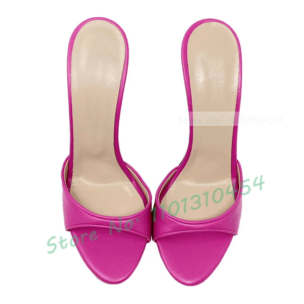Snake Print Round Open Toe Slippers Women Casual Solid Outdoor Stiletto High Heels Shoes Female Customize Elegant Dress Slides