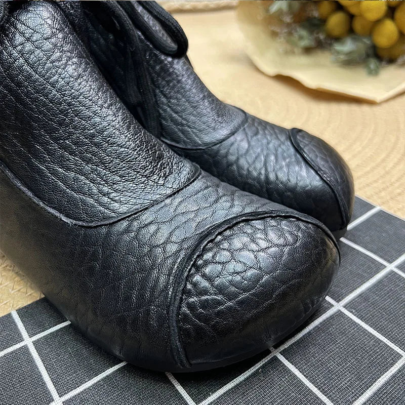 Careaymade-Genuine leather women's boots Fashion retro warm Oversized shoes cow leather Pure handmade ankle boots Casual boots
