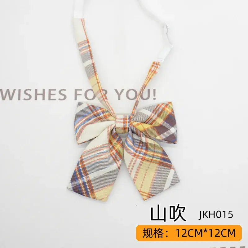 Trendy JK Ties Bowtie Women College Student Collar Neckwear Daily Shirt Accessories Cotton Plaid Bowknot Lolita Girls Lazy-tie BAZAARHUBO