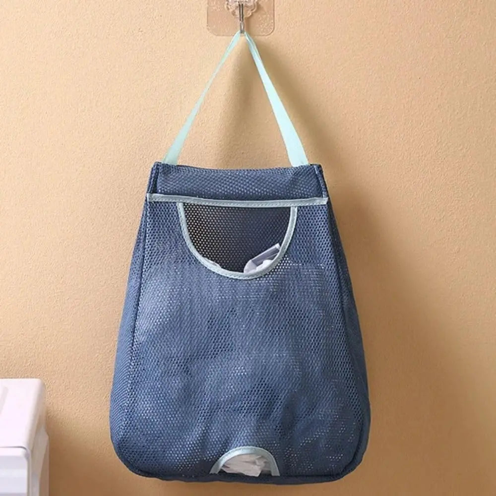 Plastic Bag Holder Trash Bag Dispenser Plastic Grocery Bags Large Grocery Bag Holder Breathable Mesh Hanging Storage