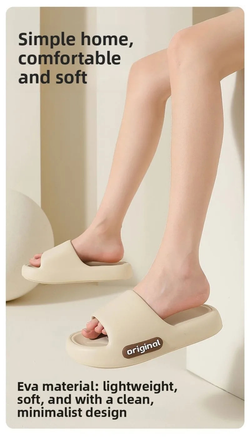 Step on Shit Slippers Female Summer Eva Indoor Home Household Mute Thick-soled Bathroom Non-slip Not Smelly FootMan Sandals.