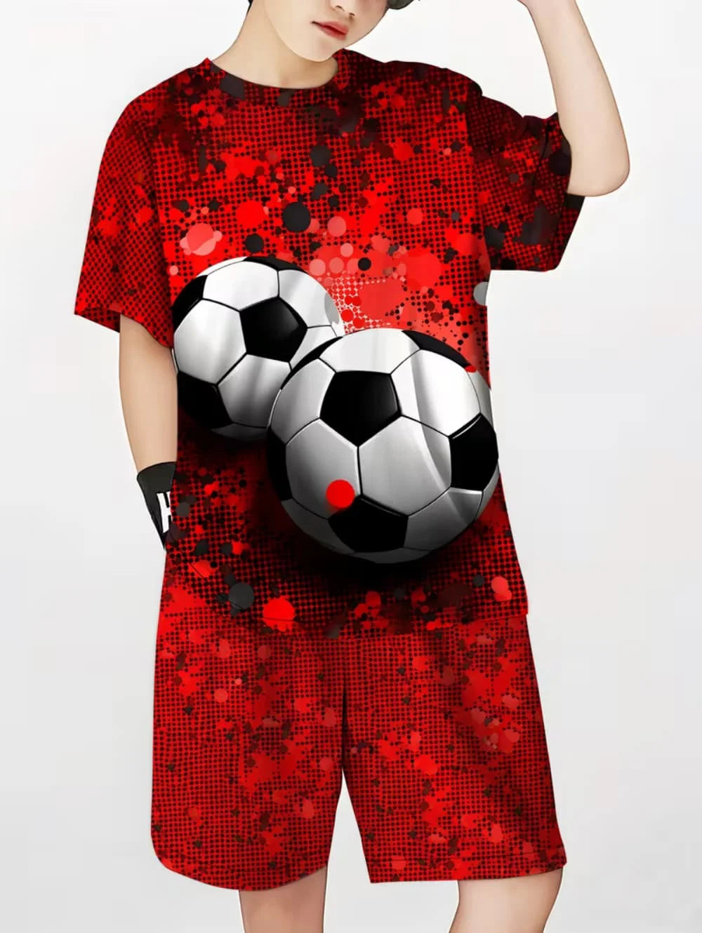 2026 Summer Children's Sports Set Football 3D Print Soccer Jersey Sets for Children Quick-Dry T-Shirt Shorts Children's Clothing