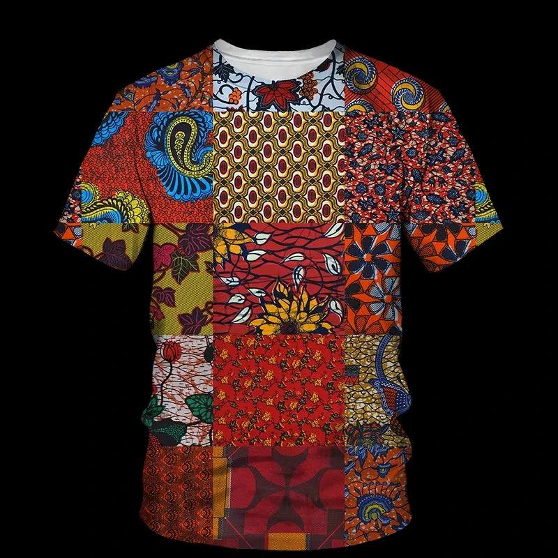 Men Women African T-Shirts Folk Customs Ethnic Style 3D Printed Fashion Oversized Short Sleeve T Shirt Kids Tees Tops Clothing