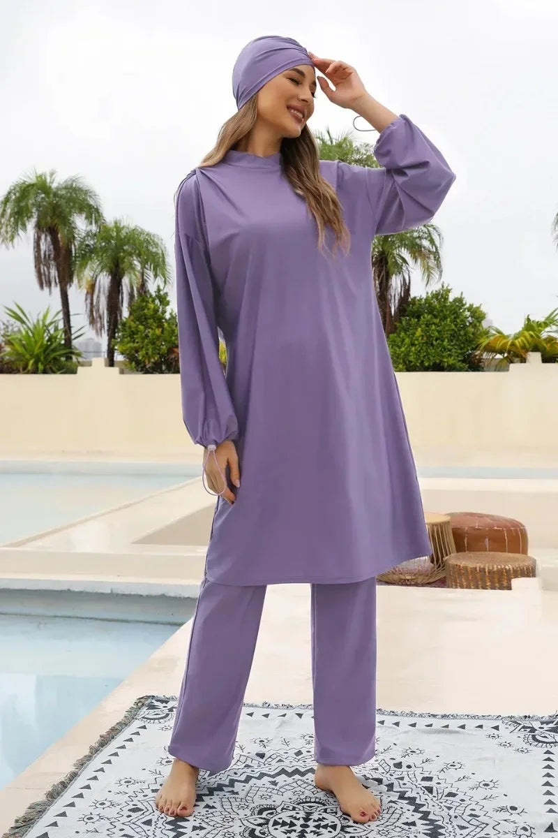Muslim Femme Swimwear 2025 with Hijab Islamic Mujer Clothing Swimming Suit Modest Swimsuits Beach Cover Ups for Women