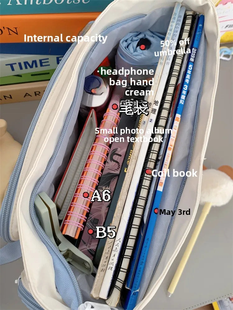 Trendy Transparent Simple Crossbody Bag for Girls Large Capacity School Shoulder Bag Comfortable and Versatile Texture Ita Bag