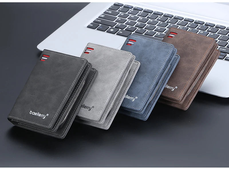 Baellerry New Men Wallets High Quality Brand Card Holder Short Male Purses Zipper Coin Pocket Large Capacity Men's Wallet