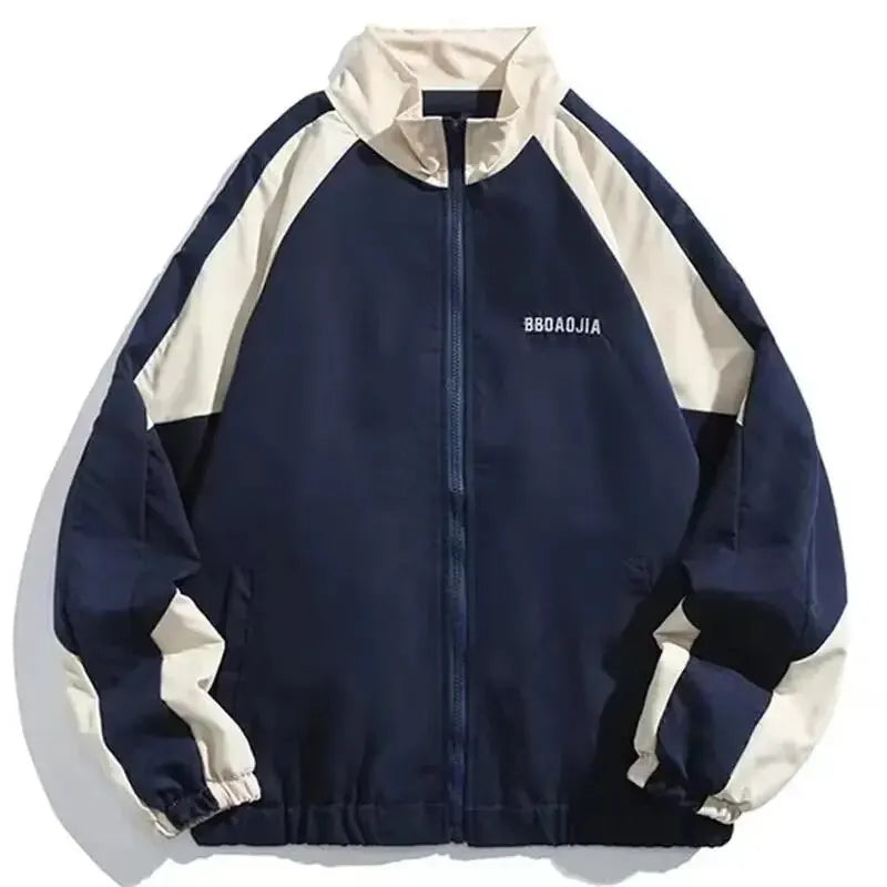 Hip Hop Varsity Jacket Men High Street Patchwork Color Block Windbreaker Outerwear Coats Spring Autumn Thin College Jackets Male