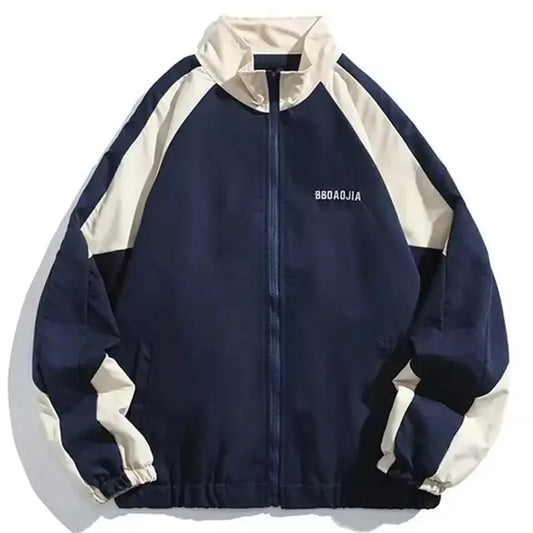 Hip Hop Varsity Jacket Men High Street Patchwork Color Block Windbreaker Outerwear Coats Spring Autumn Thin College Jackets Male