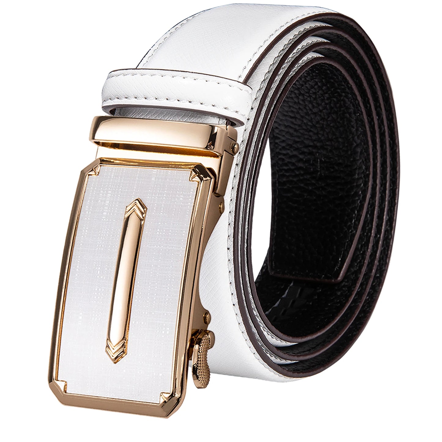 High Quality Mens Belts Black Brown Blue White Green Leather Straps Casual Gold Automatic Buckles Waistband Belt for Men Wedding BAZAARHUBO