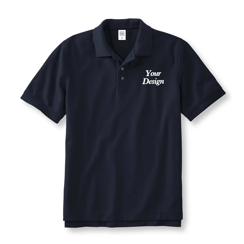 Quality Custom Polo 100% Cotton Print Your Brand Design Logo Company Group Team Slogan Text PoloShirt Work Wear Uniform 230gsm