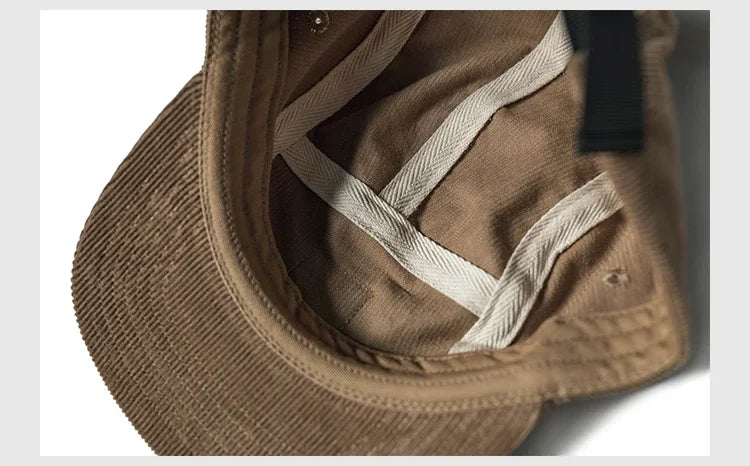 Non Stock 5 Panel Corduroy Hat with Snap Closure Baseball Cap Hip Hop Biker Board Cap BAZAARHUBO