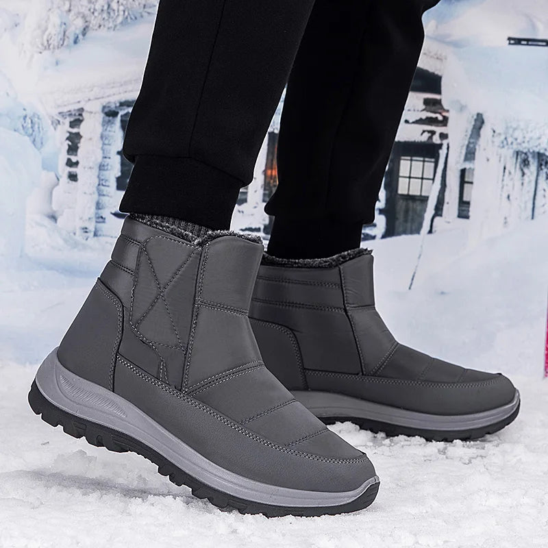New Winter Men's Boots Snow Boots Thicken Warm Plush Waterproof Non-slip Outdoor Casual Ankle Boots Size 36-46 Men Cotton Shoes