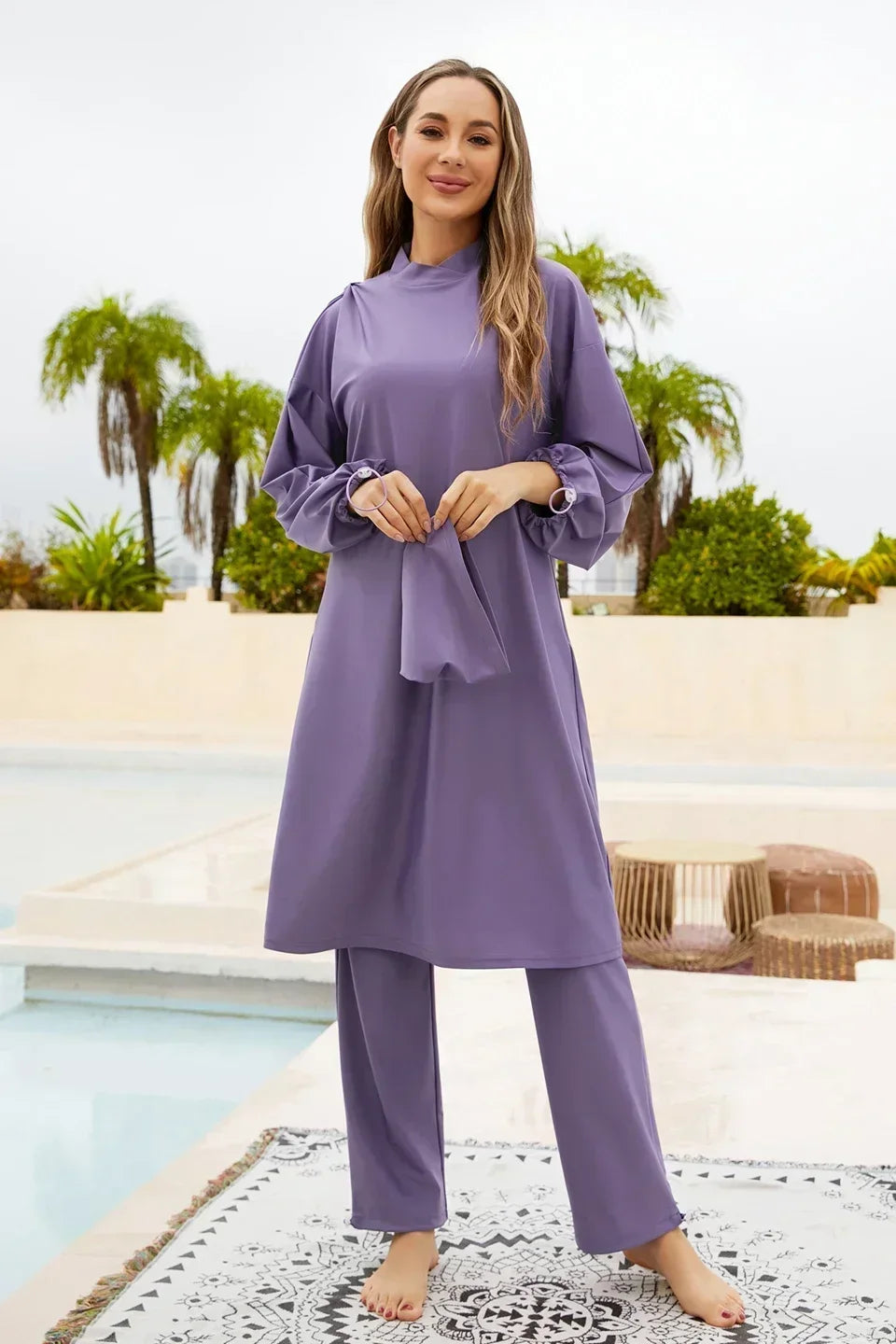 Muslim Femme Swimwear 2025 with Hijab Islamic Mujer Clothing Swimming Suit Modest Swimsuits Beach Cover Ups for Women