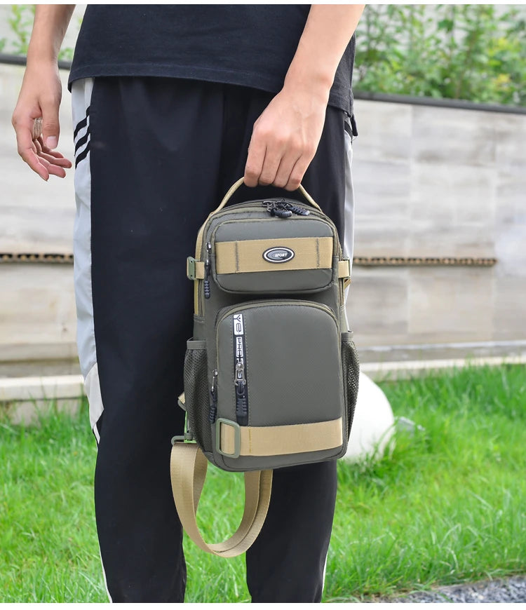 Large Capacity Men's Waist Packs Crossbody Bag High Quality Light Oxford Chest Pack Fashion Casual Men's Handbag Shoulder Bag