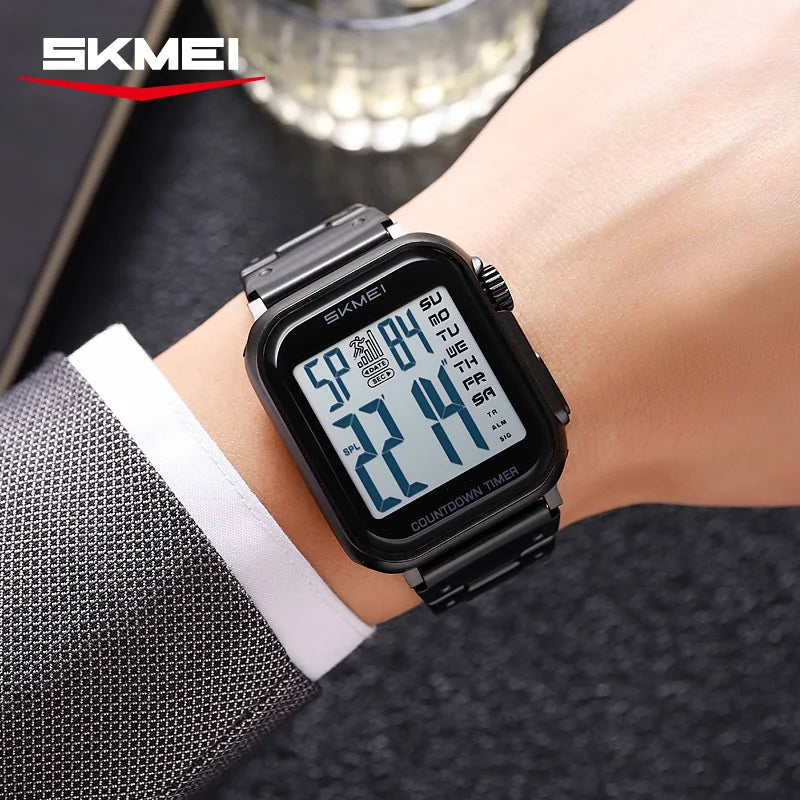 SKMEI 2447 Brand Fashion Men's Electronic Watch Calendar Alarm Clock Luminous Countdown Digital Watches for Man reloj hombre