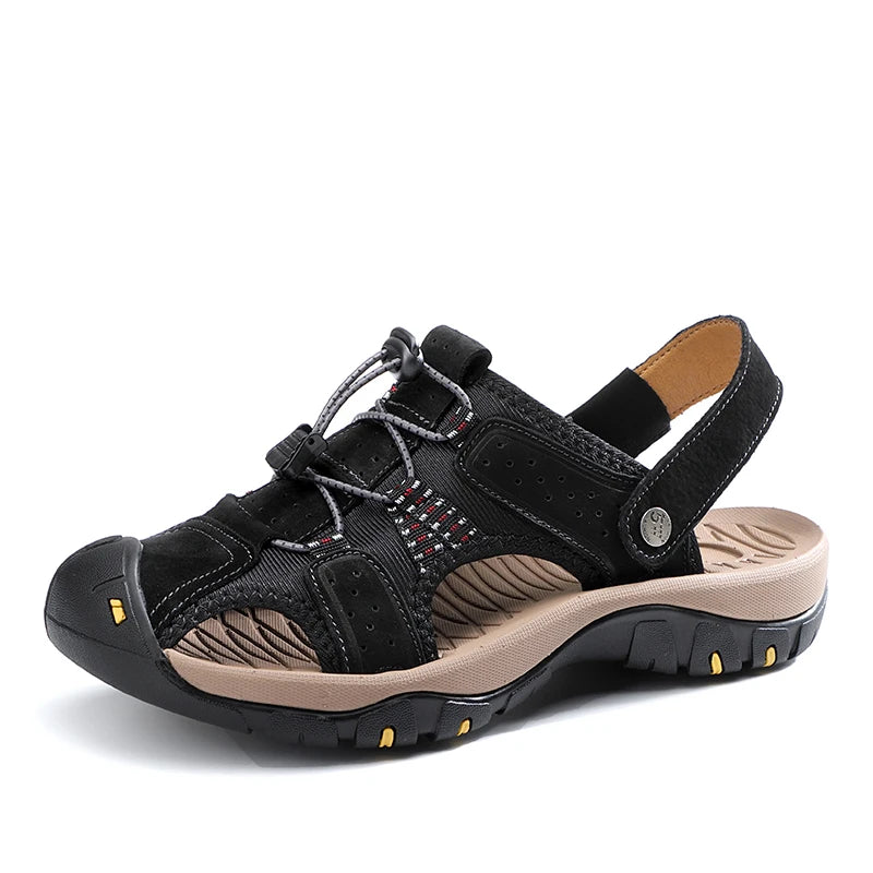 2023 Men Summer Sandals Leather Outdoor Beach Shoes Pure Handmade Shoes Fashion Big Size Slippers Men Luxury Casual Shoes