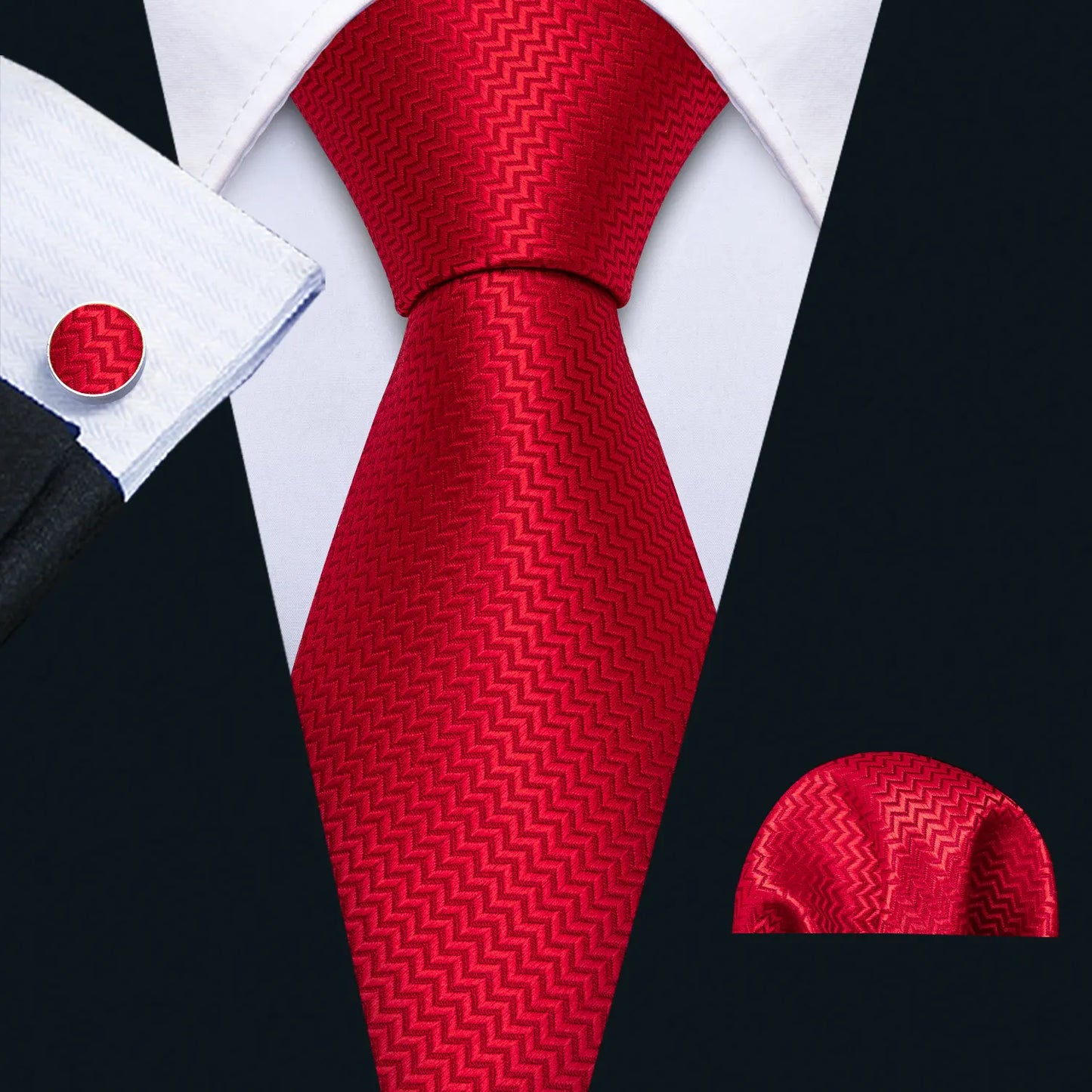 Exquisite Rust Red Silk Ties For Men Designer Pasiley High Quality Handkerchief Cufflinks Set Wedding Party Business Barry.Wang BAZAARHUBO