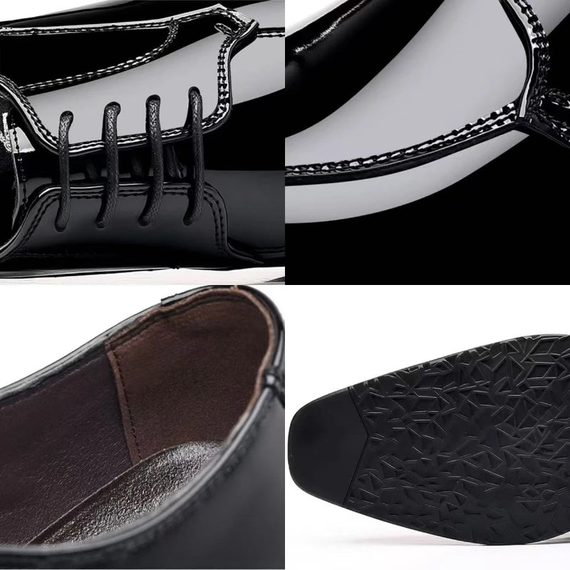 Business Men's Dress Shoes Patent Leather Trend Mens Party Shoe Soft Sole Casual Shoes Plus Size 38-48 Men Shoes High Quality