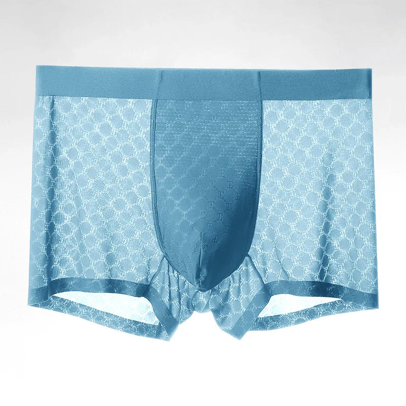 Ice Silk Underwear Men's Boxer Briefs Summer Thin Breathable Boxer Briefs Seamless Boxer Briefs Boys Shorts