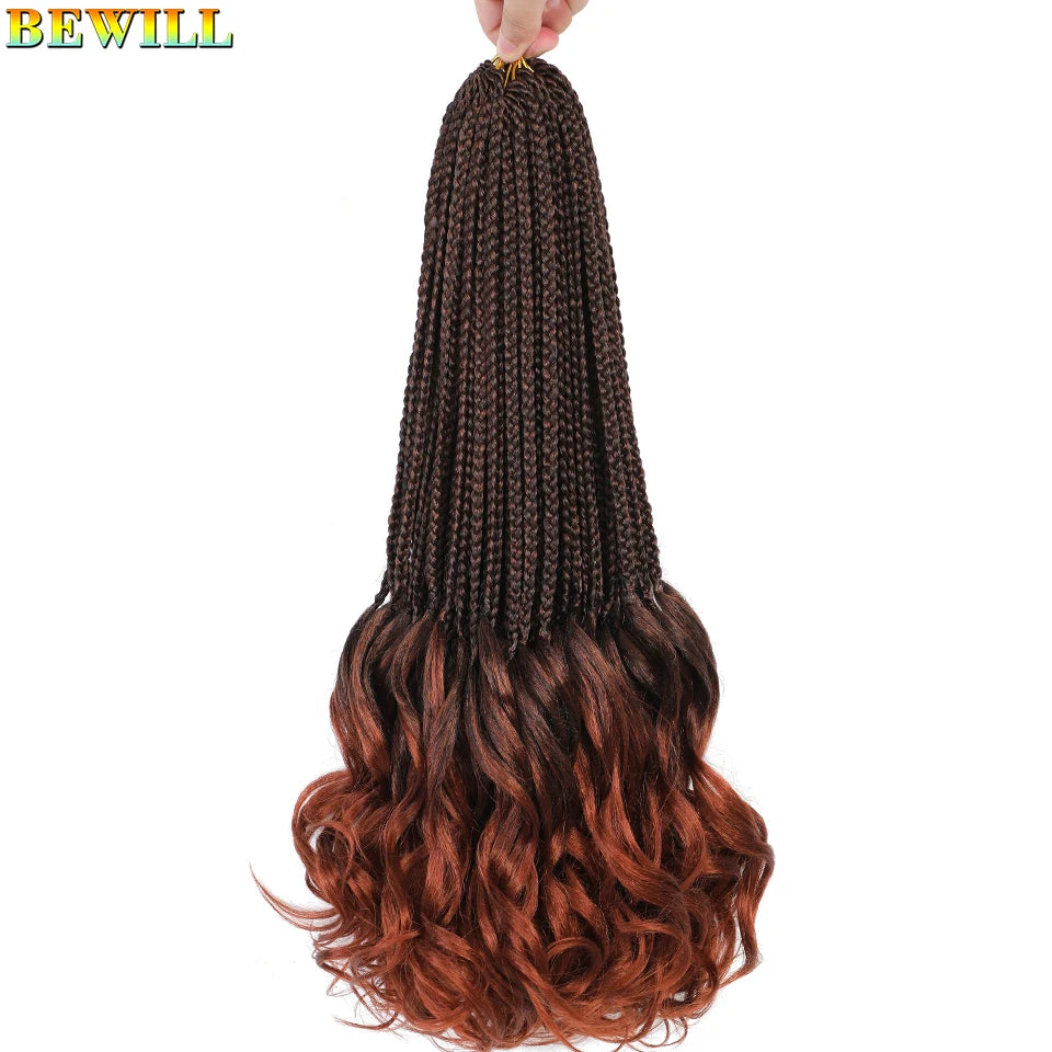 14 18 24 Inch French Curl Crochet Braids Boho Goddess French Curl Box Braids Crochet Hair Synthetic French Curly Braiding Hair
