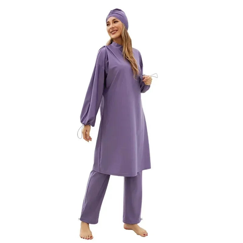 Muslim Femme Swimwear 2025 with Hijab Islamic Mujer Clothing Swimming Suit Modest Swimsuits Beach Cover Ups for Women