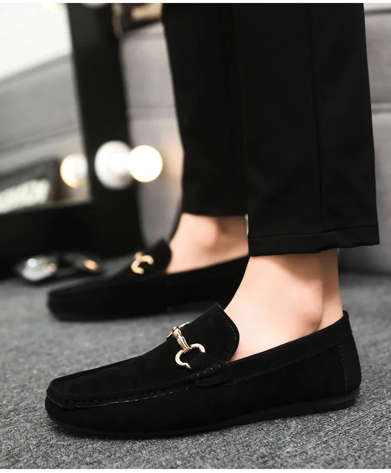 Luxury Brand Fashion Suede Men Casual Shoes Comfort Breathable Slip-on Mens Driving Shoes Men Loafers Mens Lazy Shoes Moccasins