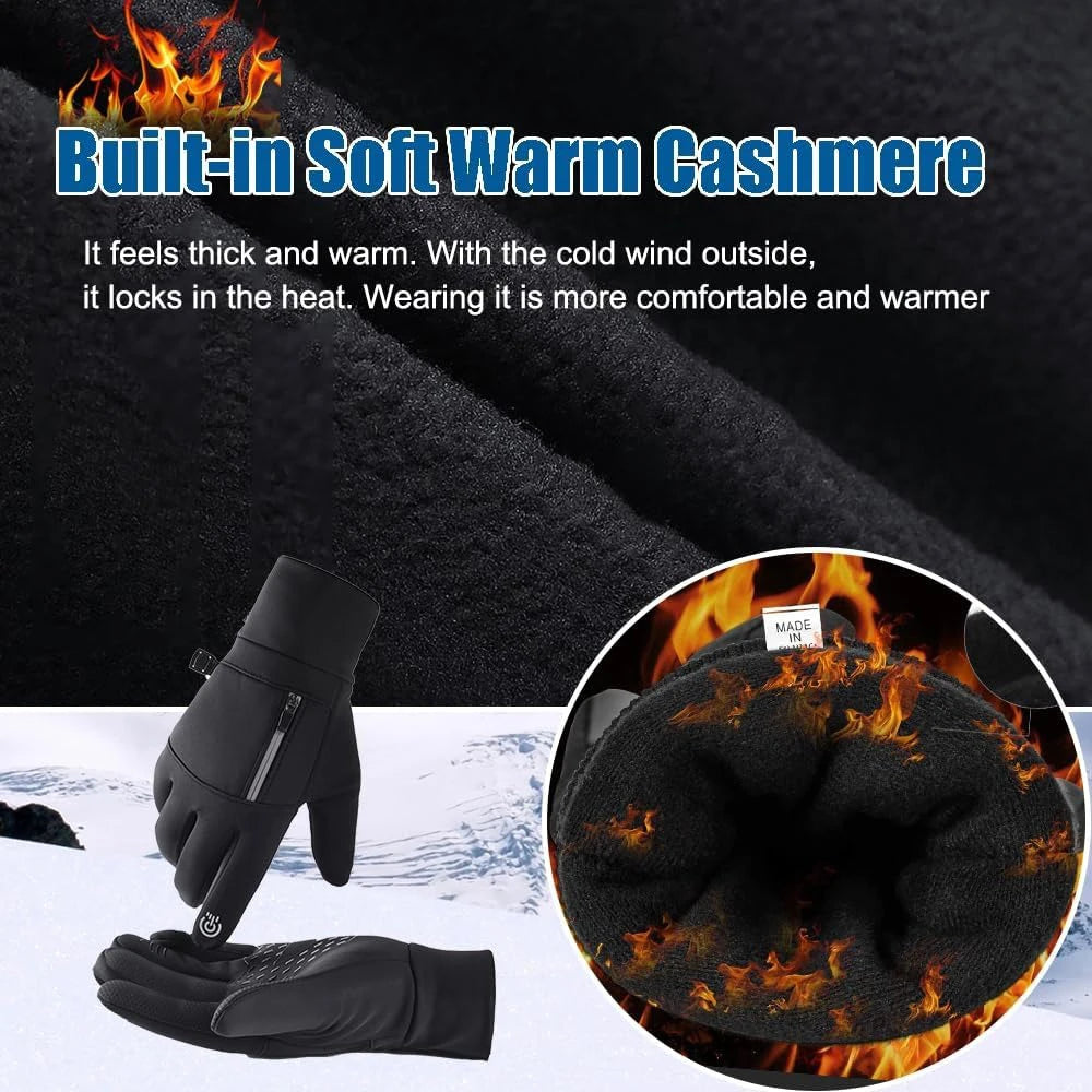 Winter Gloves for Men Women-Waterproof Thermal Glove for Cold Weather,Warm Gloves for Cycling,Snow,Touchscreen Finger BAZAARHUBO