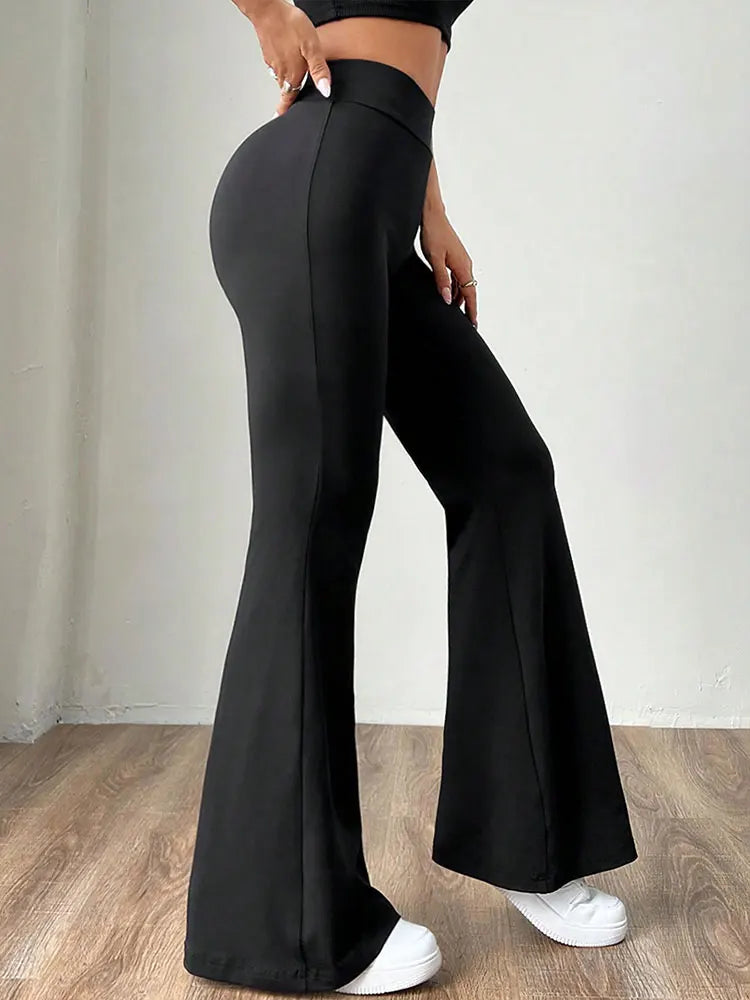 Autumn New Women's Trousers Black Sexy Slim Hip-lifting Bell Bottoms Streetwear Fashion Female Versatile Pants Knitted Clothing