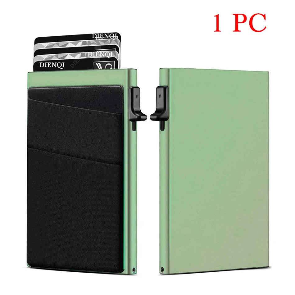 DIENQI Anti-theft Card Protectors Card Holder Minimalist Smart Wallet RFID Protection Aluminum Metal Cardholder Case Porte Carte