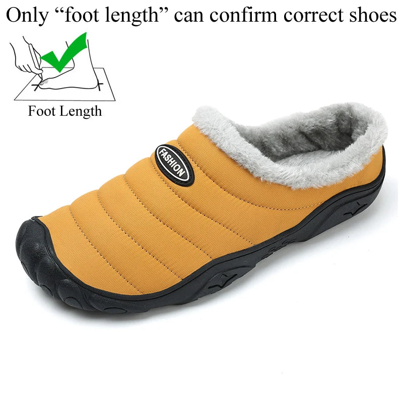 Winter Men Plus Size Leisure Indoor Plush Slippers Home Cotton Shoes Warm House Shoes Room Unisex Pantofole Peluche Invernali 48