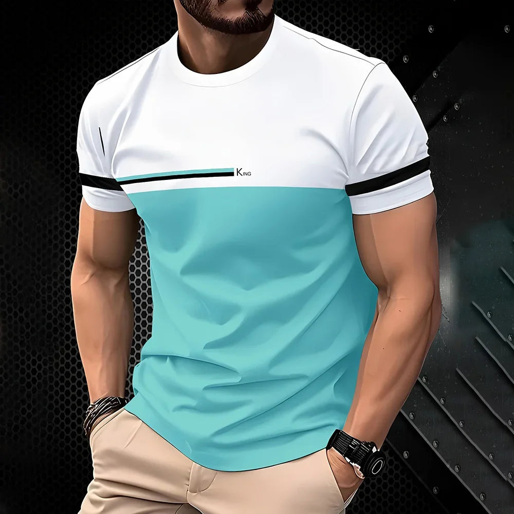 In the summer of 2025, men's casual T-shirts are added with simple O-neck short-sleeved outdoor clothing and breathable 3d print