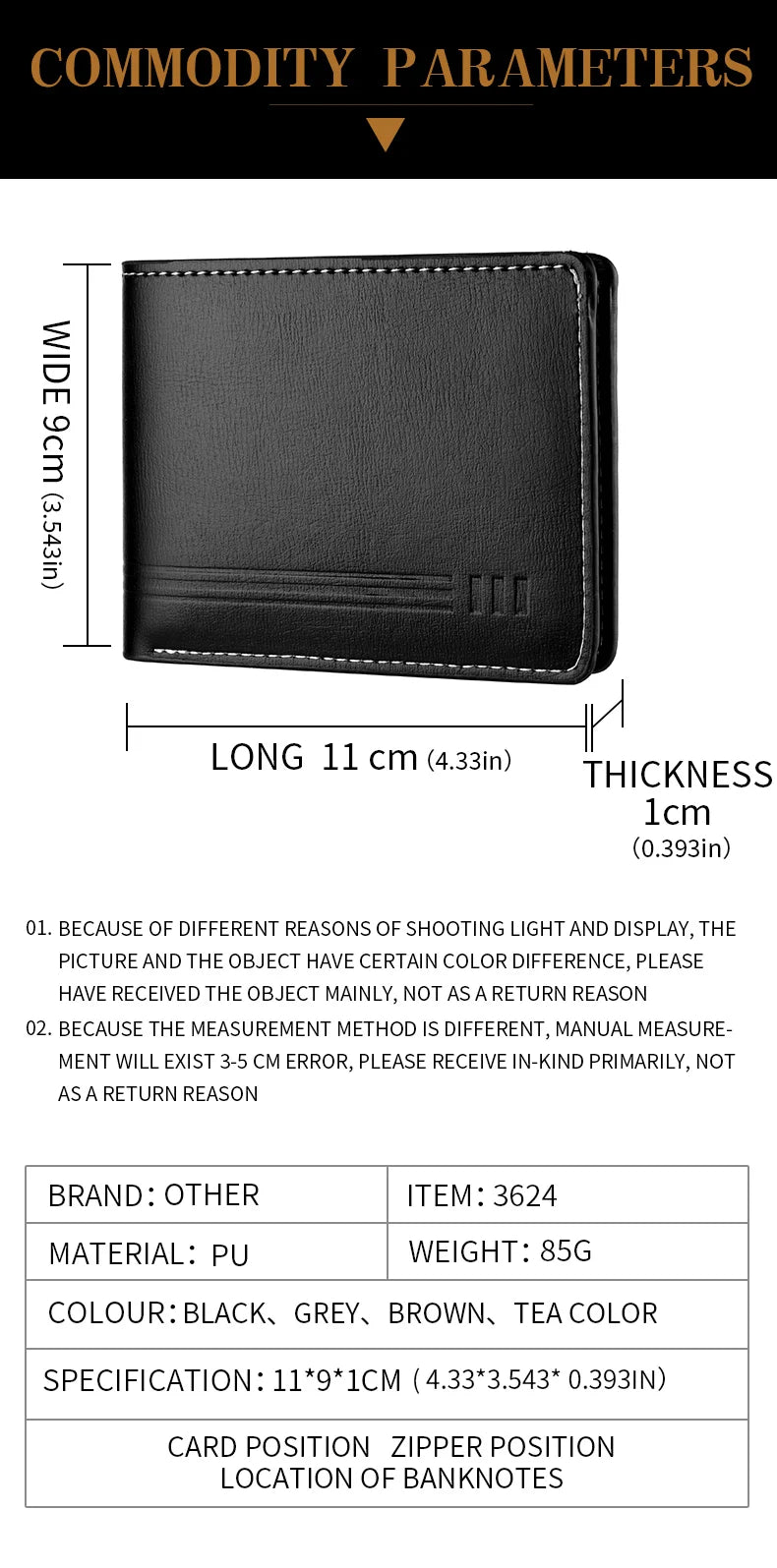 Men's Business Retro Short Wallet PU Leather Zipper Coin Purse Multi-Slot Multi-Functional Men's Wallet