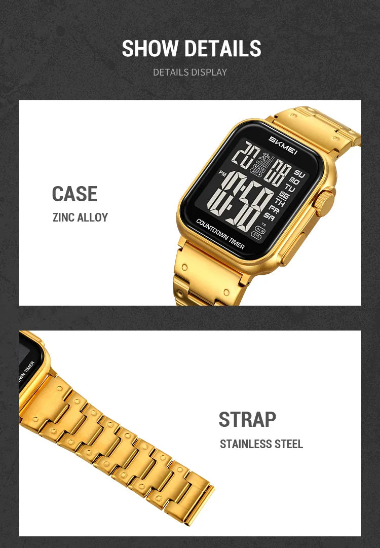 SKMEI 2447 Brand Fashion Men's Electronic Watch Calendar Alarm Clock Luminous Countdown Digital Watches for Man reloj hombre