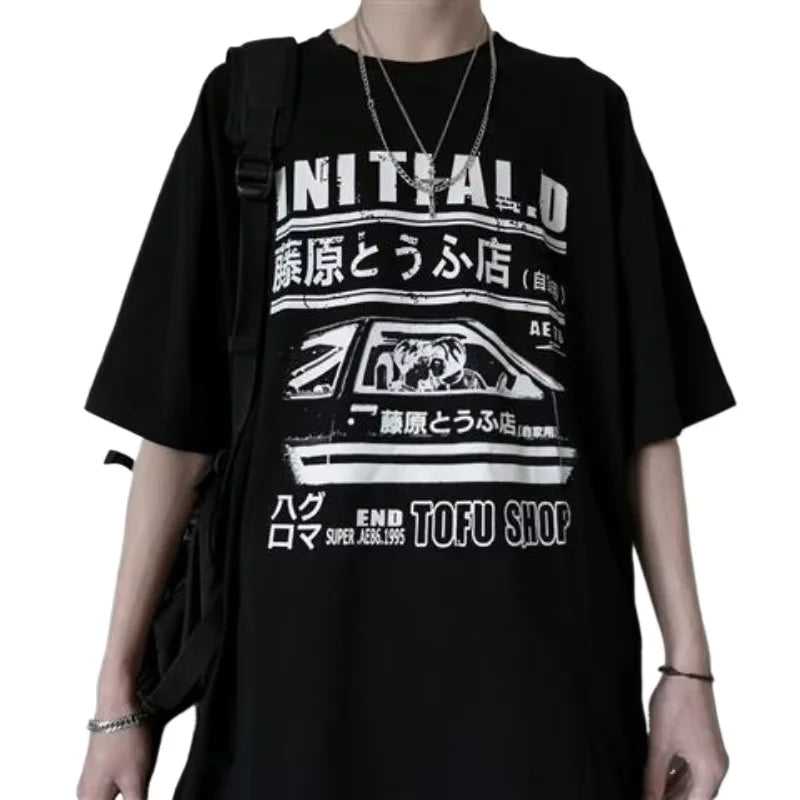 Men's t-shirts Retro Baggy Print O-neck Fashion Teen Streetwear Y2k t shirt College Simple Summer Oversized Short sleeve Tee Top