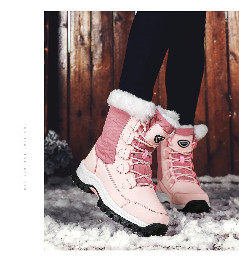 Winter New Women's Boots Plush Warm Women's Snow Boots Outdoor Non-slip Sneakers High Quality Waterproof Women Boots Botas Mujer