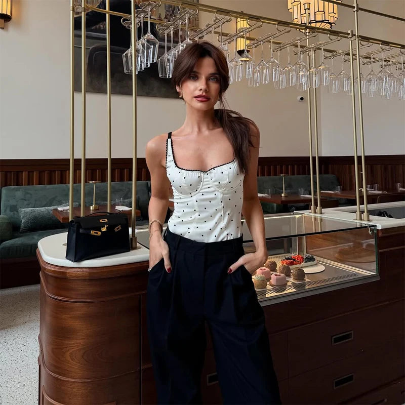 Polka Dot Polka Dot Skirt 2 Piece Set Women Elegant Scarf  Long Sleeve Shirts Suit Spring Lady Fashion Commucate Outwear 2026