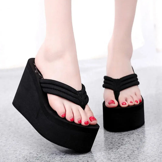 Women's Platform Flip Flops Arch Support Thong Sandals Thick-Sole Slippers Non-slip Flip Flops Thick Sole Footwear Beach Wear