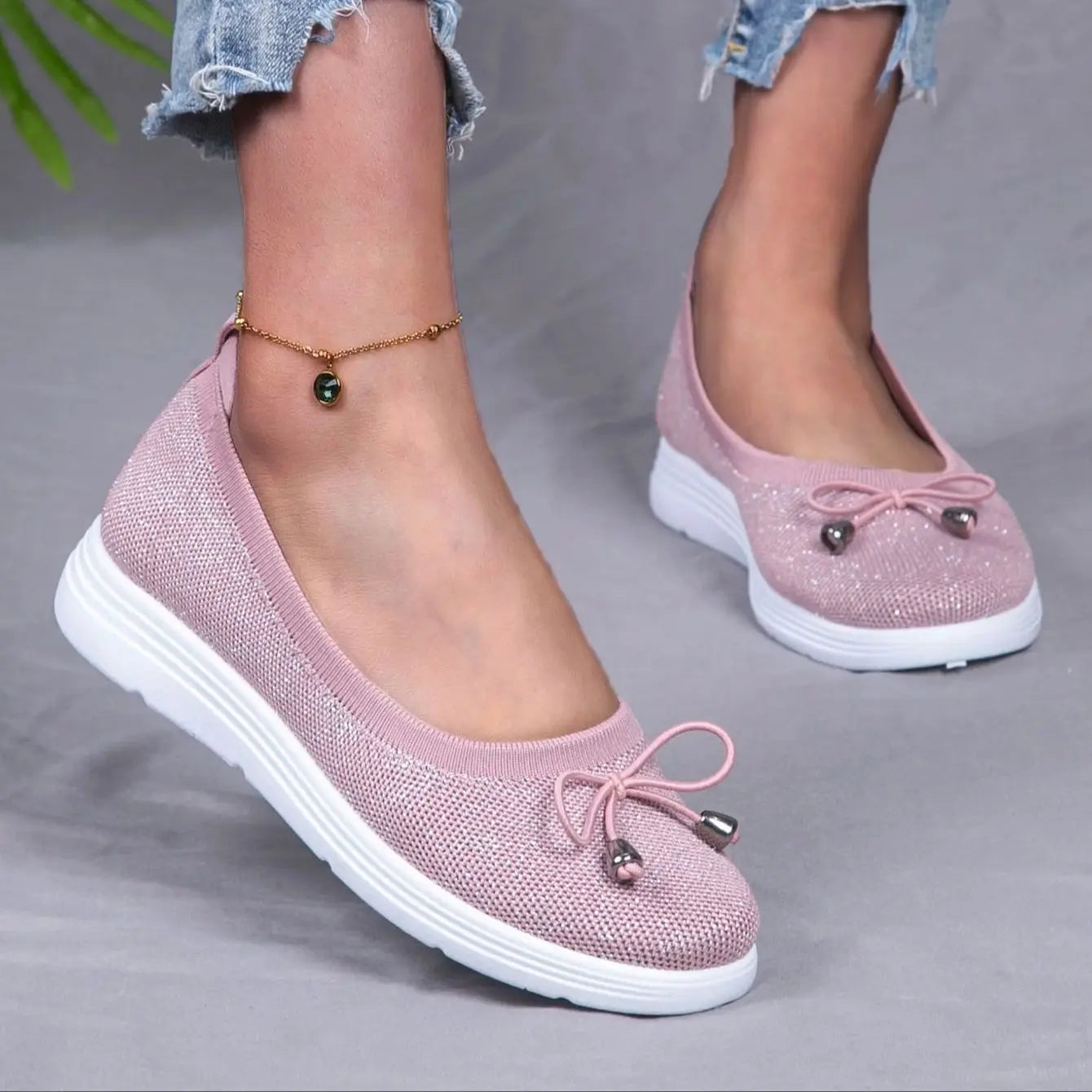 Spring new women's sports shoes, fashionable, breathable, lightweight, non-slip, wear-resistant, casual sports shoes, flat shoes