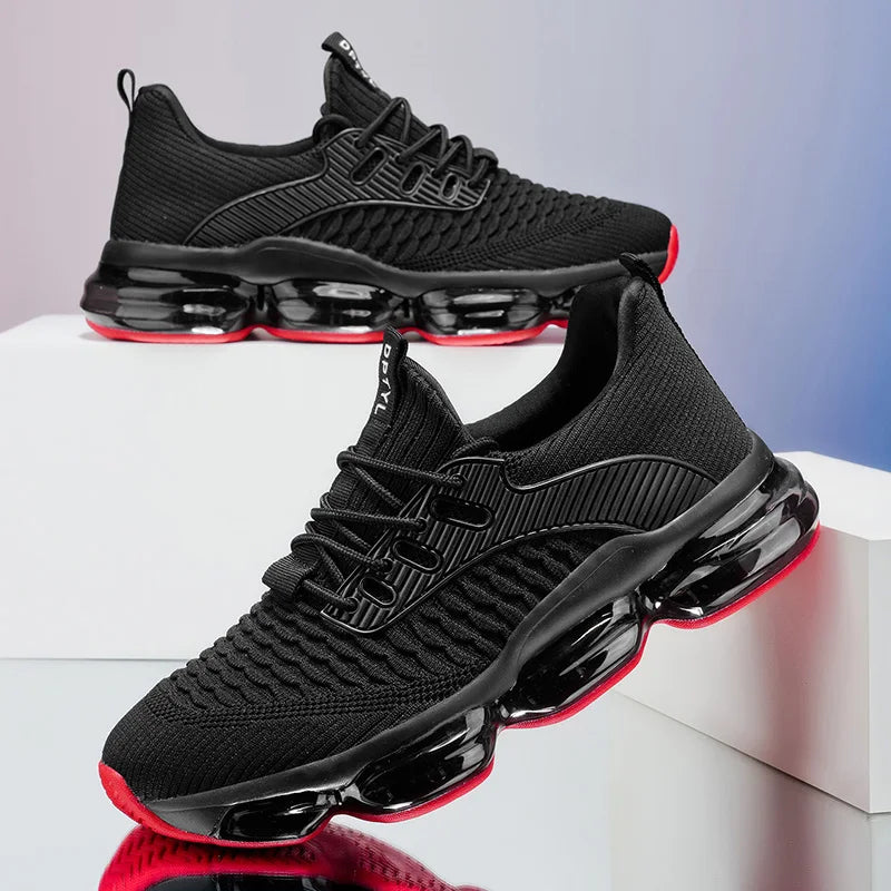 Men's Fashionable Versatile Outdoor Running Shoes Breathable Ultra-light Air Cushion Soft Bottom Sports Shoes Large Size